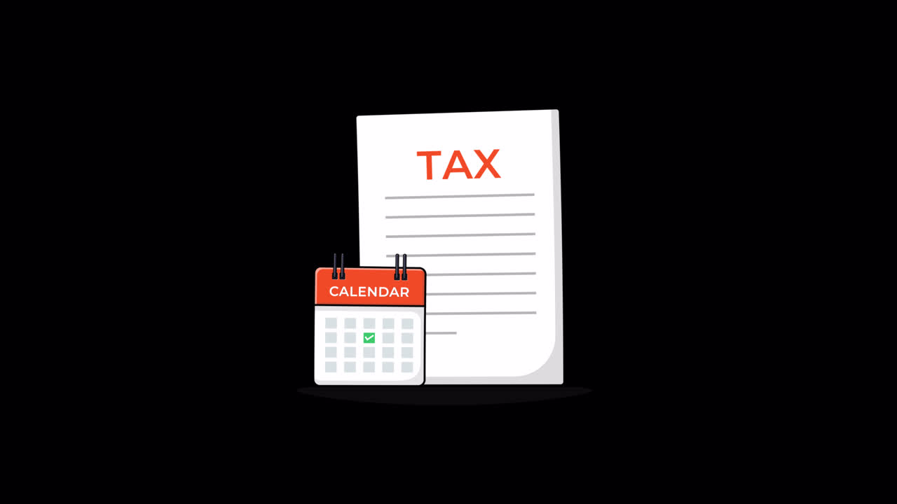 Documento fiscale e calendario animati con spunta