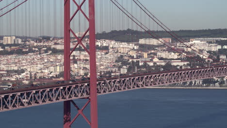 traffic at lisbon bridge 25 de abril