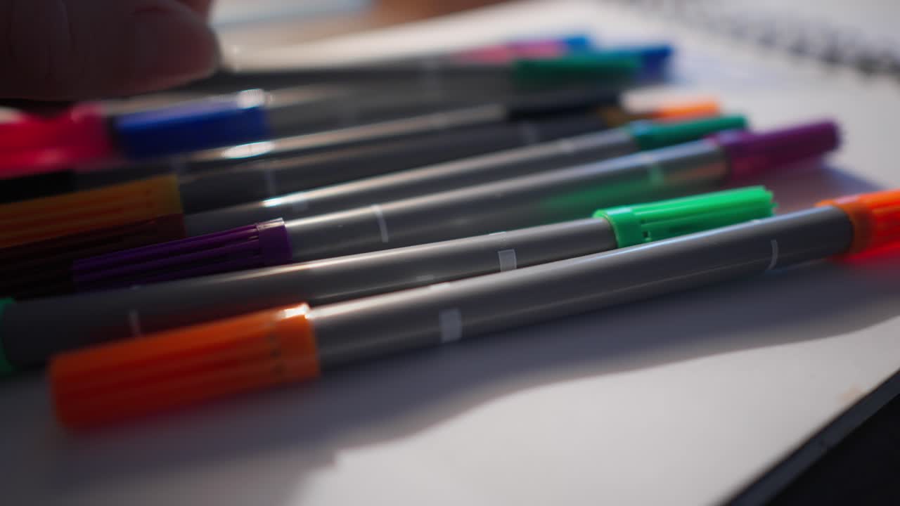 Creative places Multicolour Pens on office Stationery paper