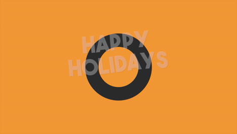 Joyful-holidays-circle-on-orange-background-celebrate-with-Happy-Holidays-in-white-letters