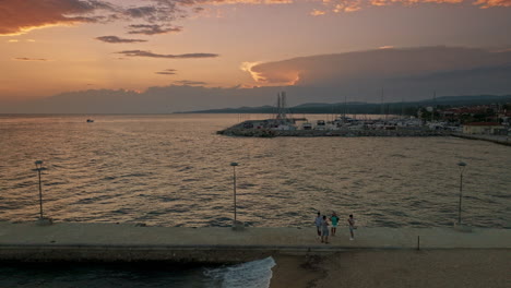 picturesque sunset over the harbor