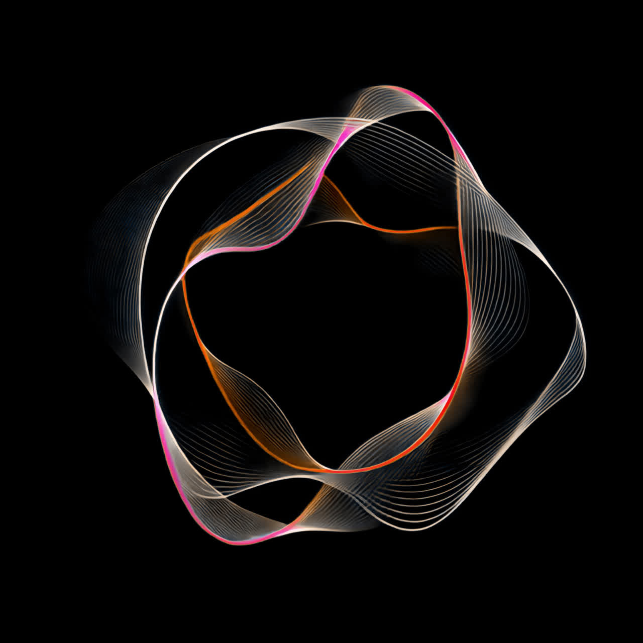 Abstracte animatie van een lichtwerveling, geïsoleerde bron, transparante 4K-video, alfakanaal, ProRes 4444