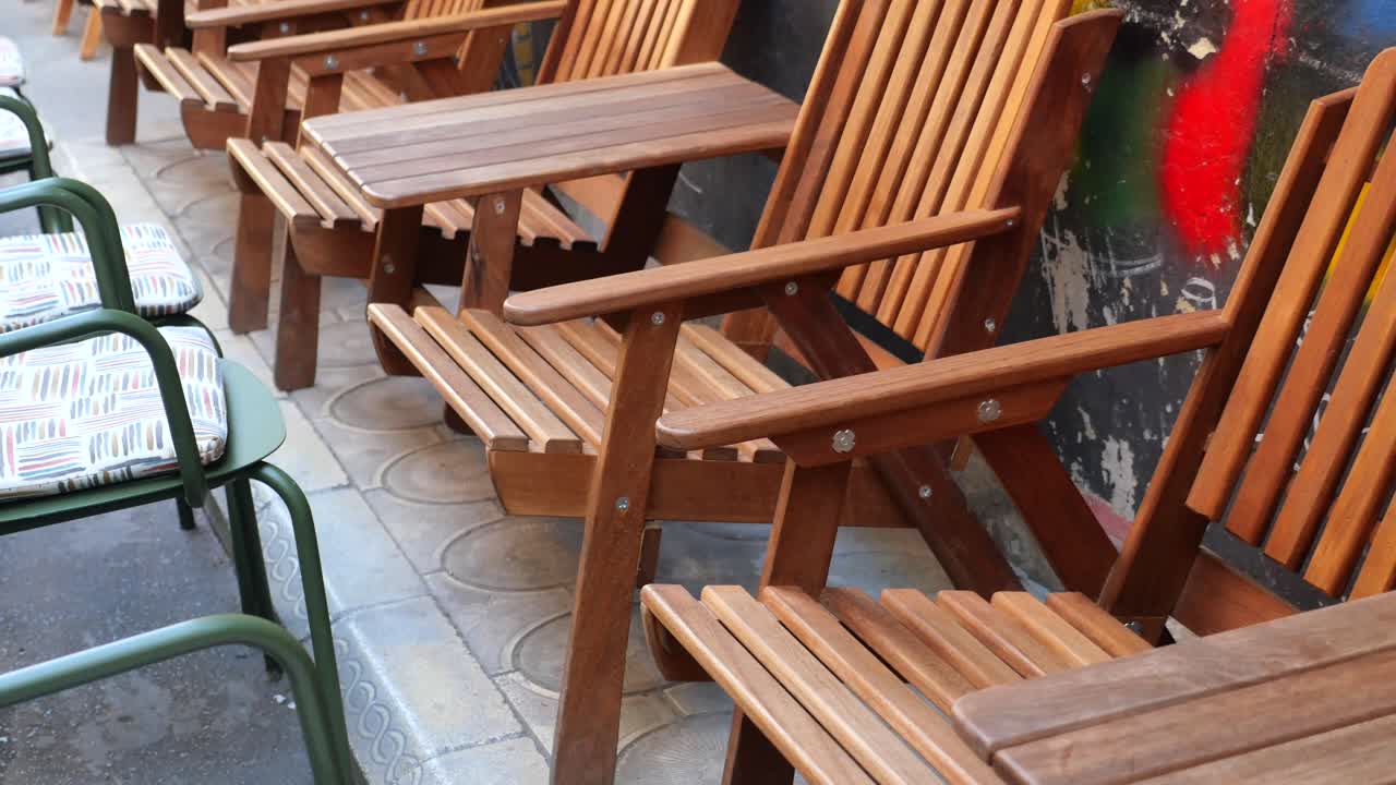 Outdoor Wooden Cafe Seating