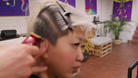 haircut and styling session