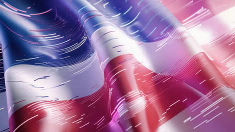abstract digital flag with dynamic lines