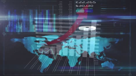 Animación-De-Estadísticas-Y-Procesamiento-De-Datos-Financieros-Sobre-El-Mapa-Mundial