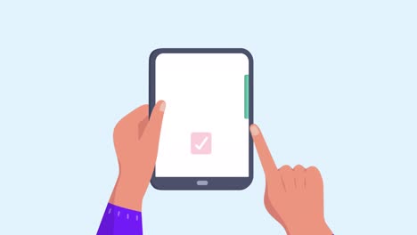 animación de manos usando tableta con iconos de viaje