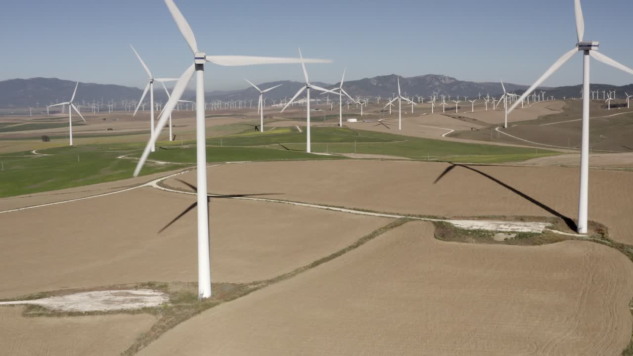 vista del paisaje del parque eólico