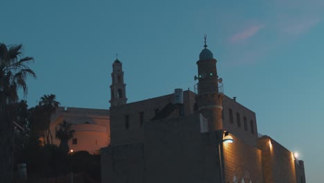 mosque and church in old city of jaffa