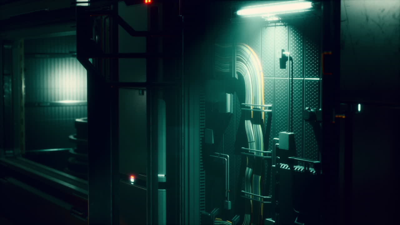 Sci-fi Metal Channels in Spacecraft