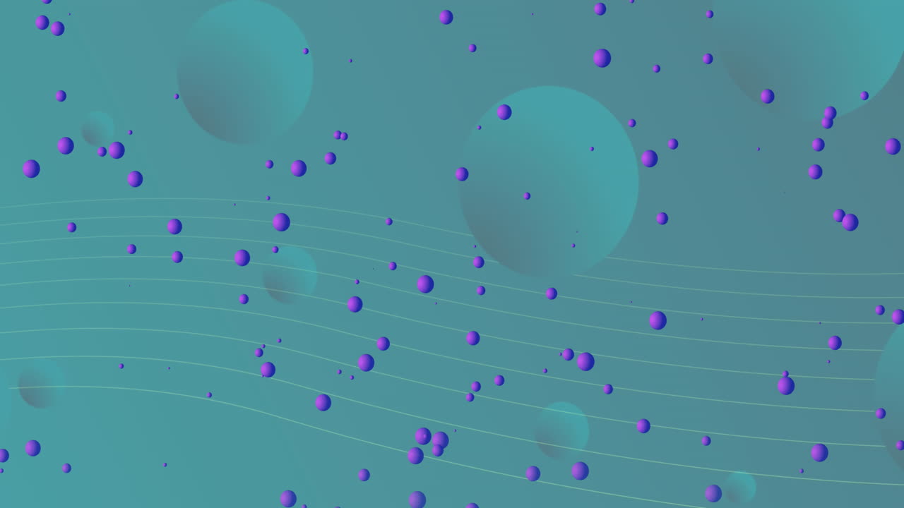 animación de bolas púrpuras que se mueven sobre un fondo verde