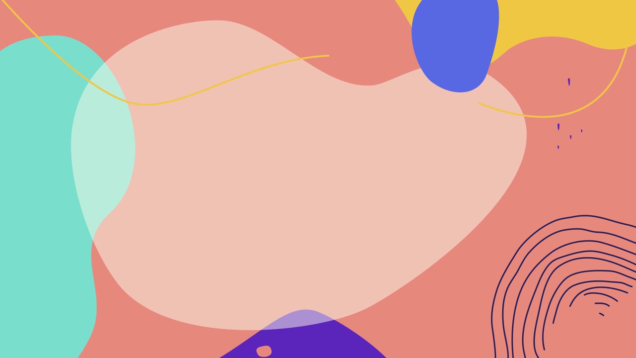 Sfondo Animato con Forme Organiche Astratte e Colorate e Linee Ondulate
