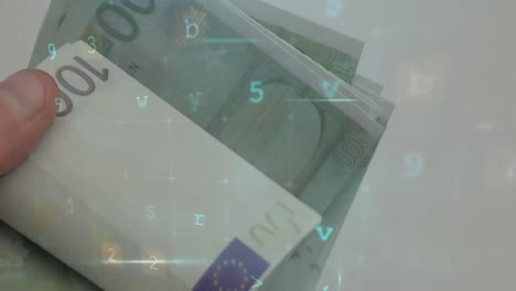 Animation-of-moving-data-processing-over-banknote