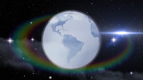 globo girando contra el espacio en el fondo