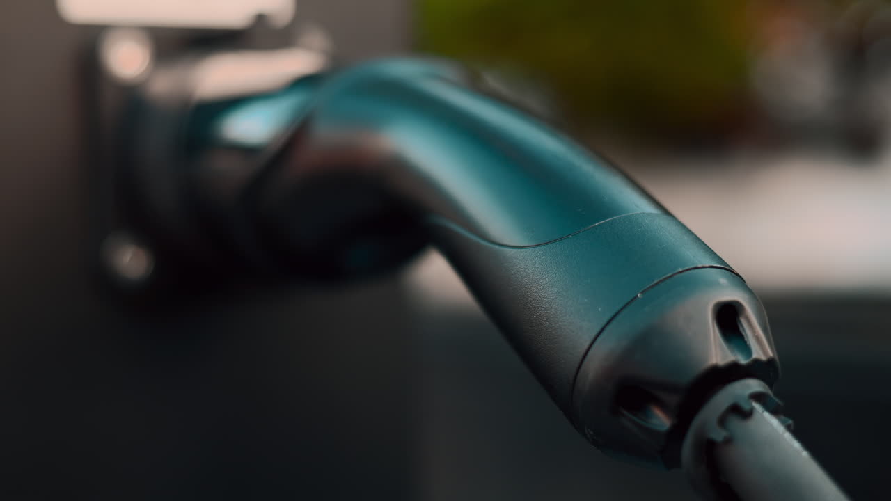 Electrical car charging station close up