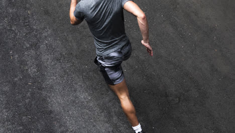 dynamic images of a runner on asphalt, featuring "runner" text overlays, some with motion blur