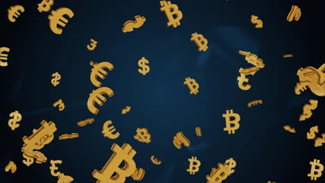 shiny golden us dollar currency european euro uk british pound japanese yen indian rupee european