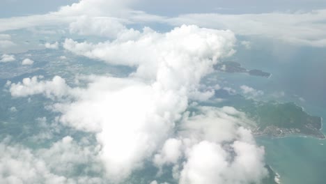 view from inside airplane airasia while flying over cloud on sky