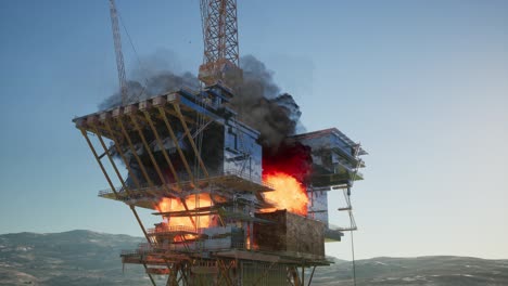 offshore oil and gas fire case or emergency case