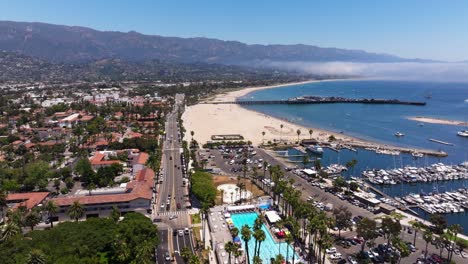 aerial view of santa barbara beach and coastline
