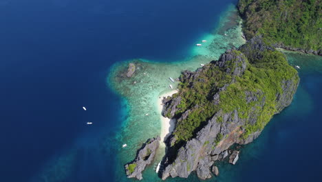 spectacular dynamic aerial over an island in the philippines