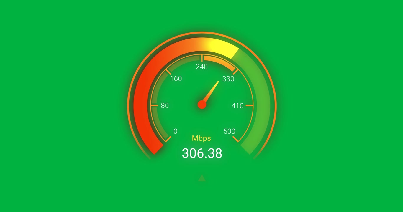 Animation of car speedometer on transparent background