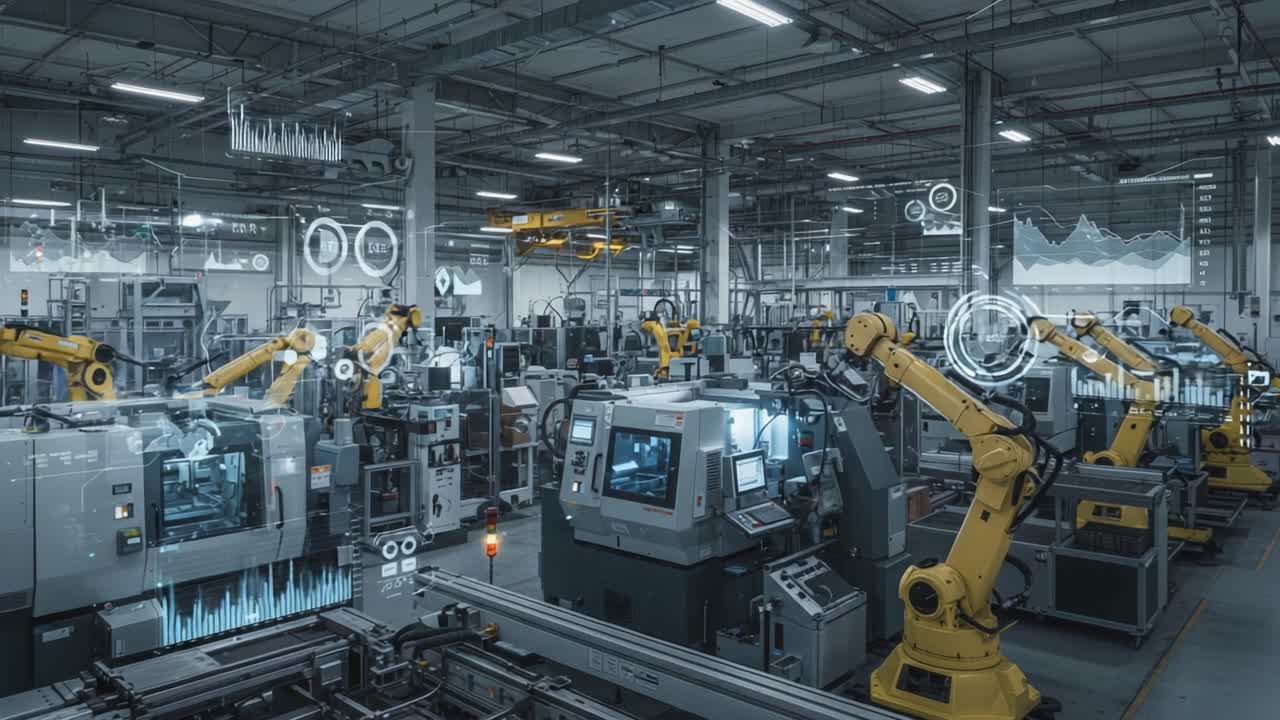 Exploring an Advanced Manufacturing Facility: A Dynamic Environment of Robotics and Automation Enhancing Production Efficiency and Innovation
