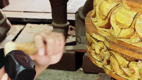 master craftsman: intricate wood carving