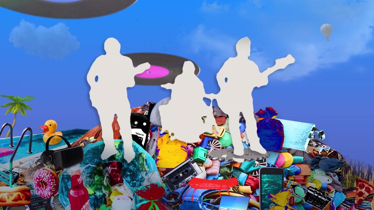 Surreal Collage Animation Featuring Music and Urban Lifestyle Elements
