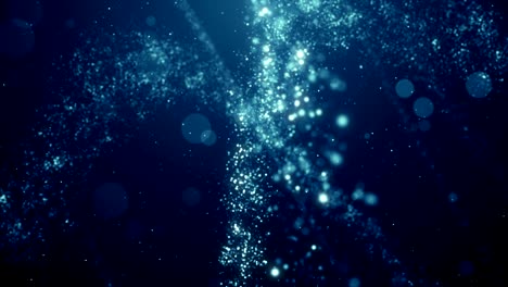 partículas de polvo azul abstracto luz bokeh títulos de movimiento bucle de fondo cinematográfico