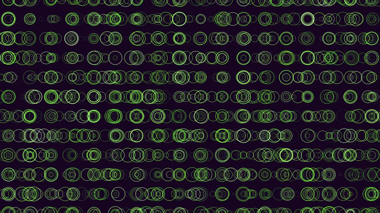 Motion neon green futuristic rings pattern