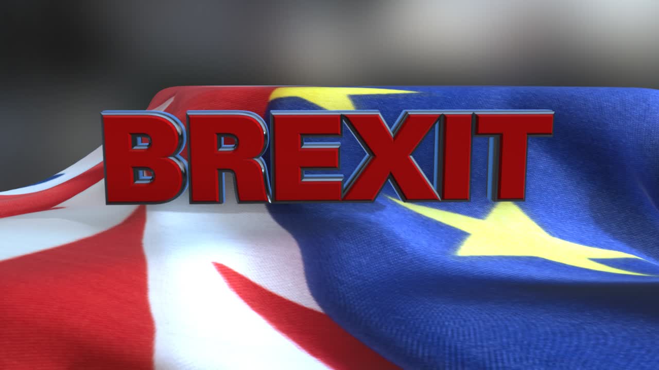 banderas europeas y británicas con concepto de tipo brexit