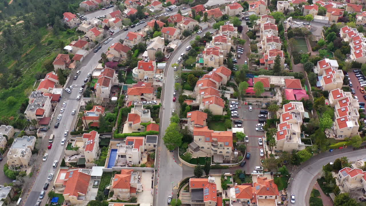 Jerusalem Mountains and Mevseret zion Town Aerial view