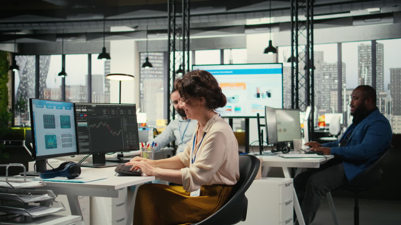Vertical Video Account administrator celebrates candlestick charts upward trends