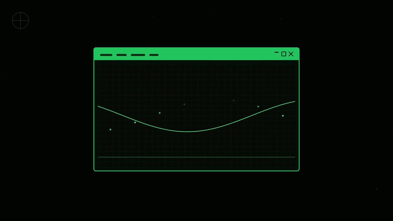 Digital Interface Window Displaying Animated Sine Wave Graph
