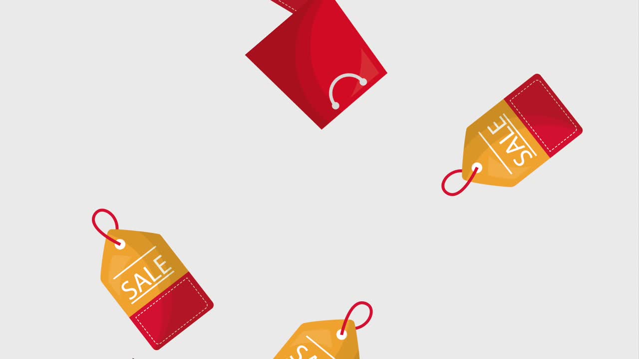 온라인 쇼핑 애니메이션 모션 가방 및 태그 가격