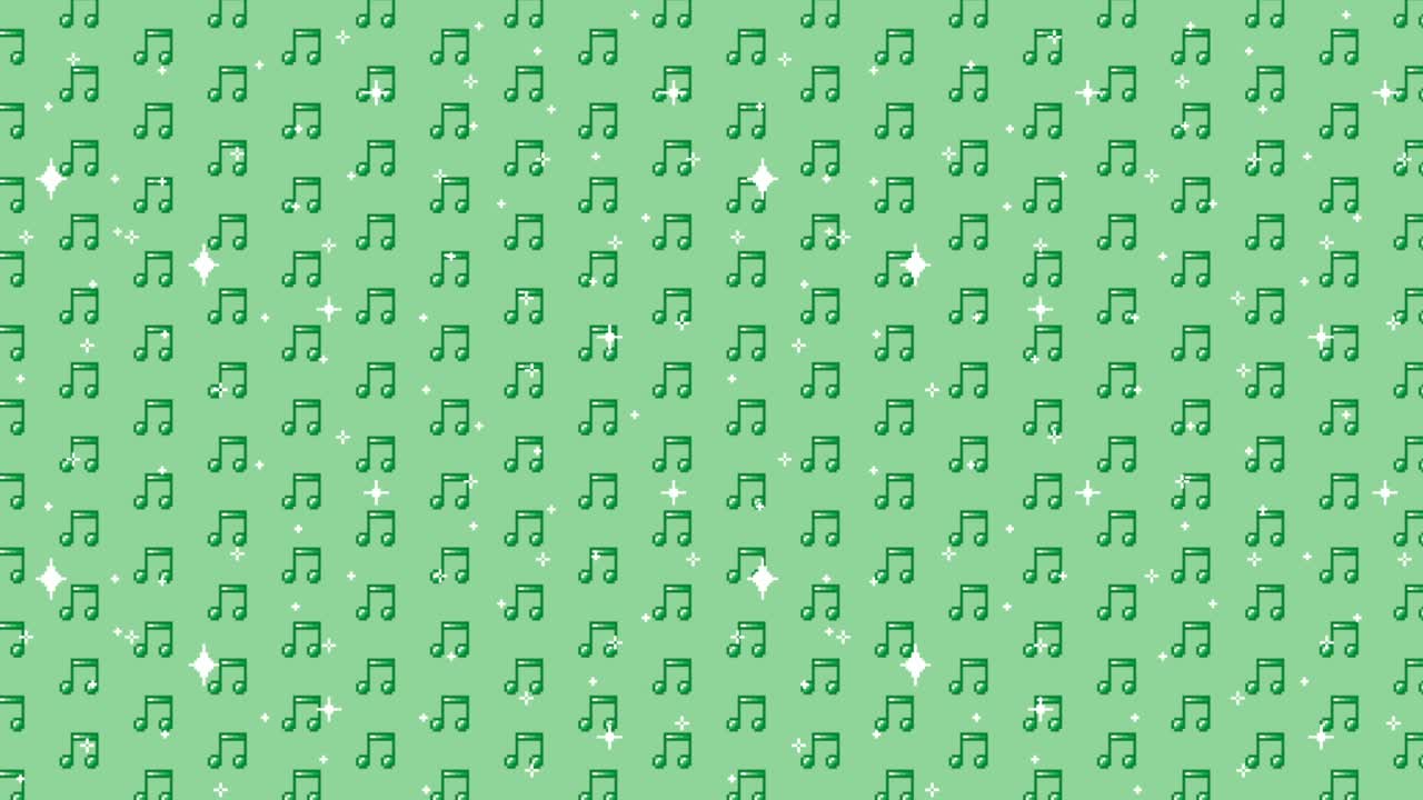 Pixel Art Music Notes Pattern