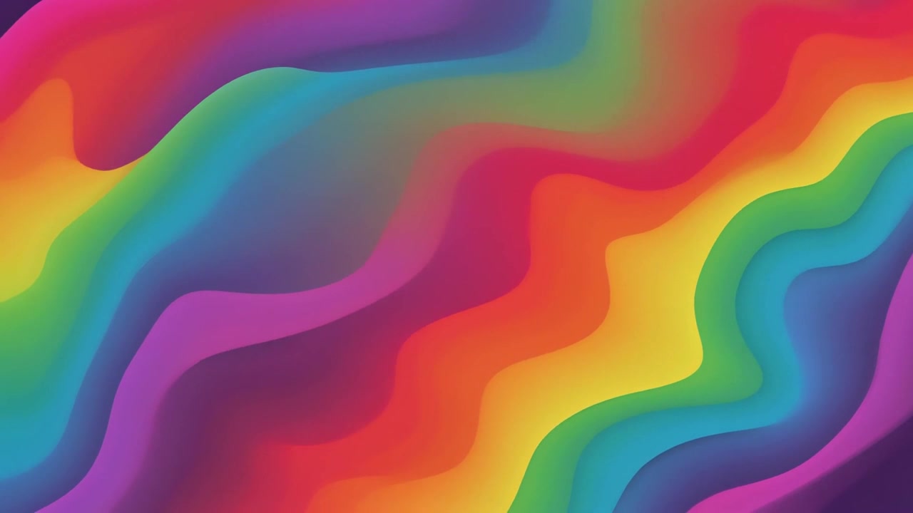 Onde astratte con gradiente arcobaleno in movimento fluido