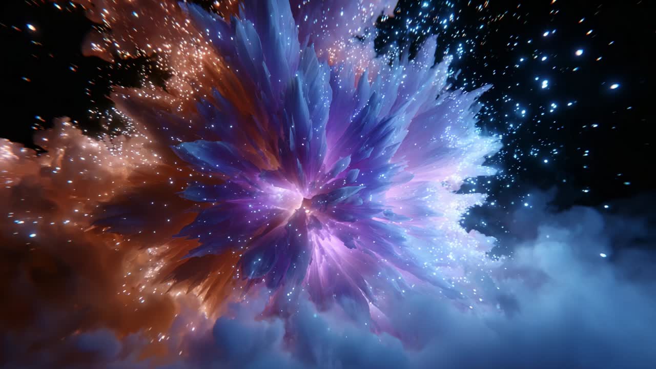 A Stunning Cosmic Explosion: An Ethereal Visualization of Colorful Galaxies Merging in a Breathtaking Display of Light and Form, Capturing the Imagination and Inspiring Awe in Every Viewer