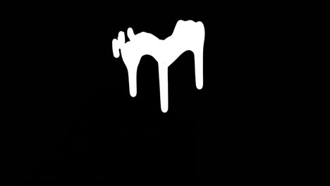 white ink dripping over black screen background