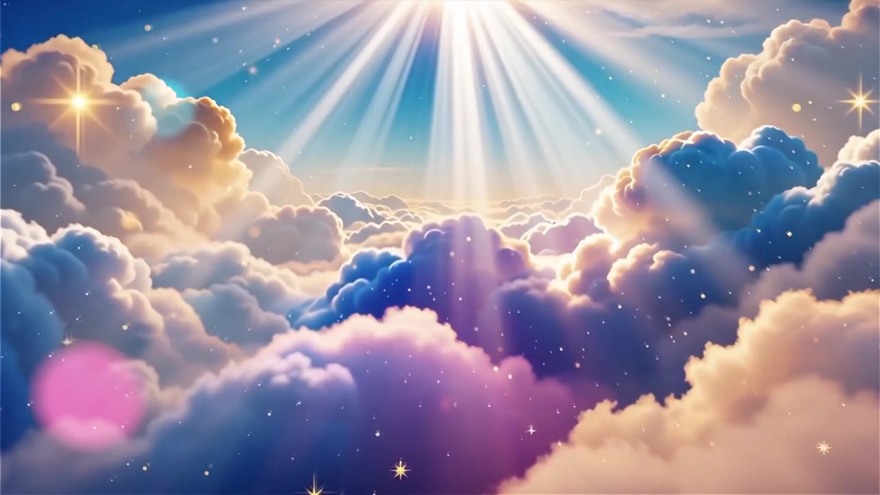 Fondo Cristiano de Adoración con Luz Celestial