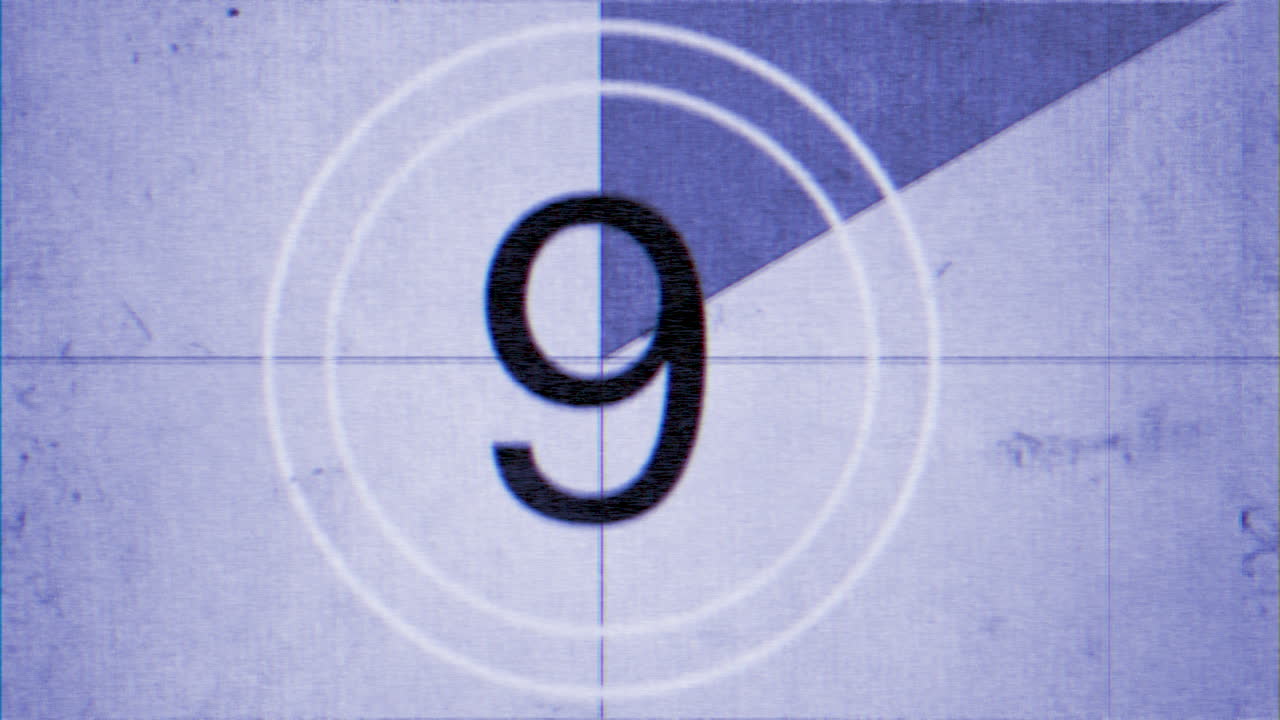 80 90년대 스타일의 모션 블루 복고풍 영화 카운트다운 추상적 배경