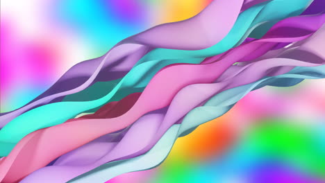 animation of multi coloured layers waving over vibrant background