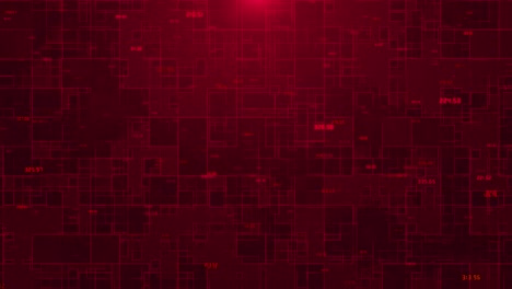 glowing red coding plexus featuring digital data blocks forms complex grid pattern for enhances
