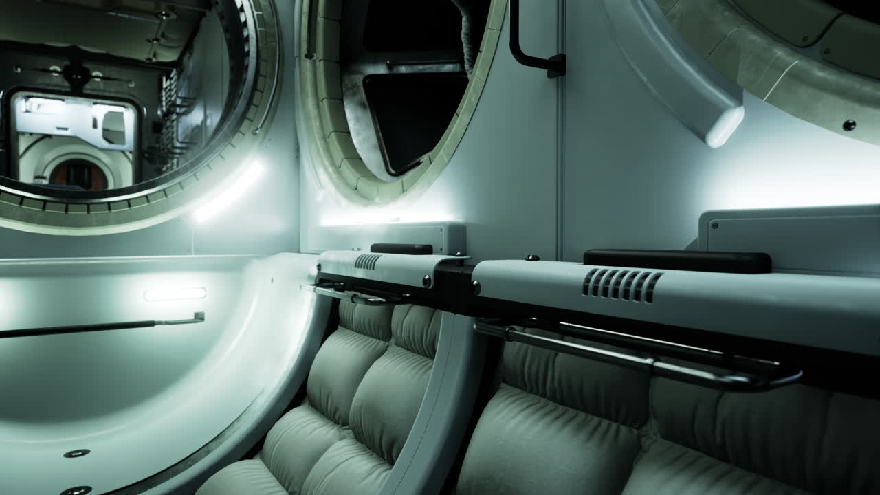 Interno futuristico di una nave spaziale
