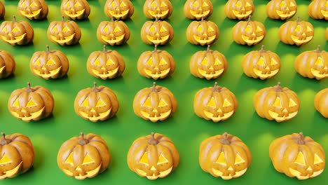 Halloween-pumpkin-decoration-pattern-on-green-background