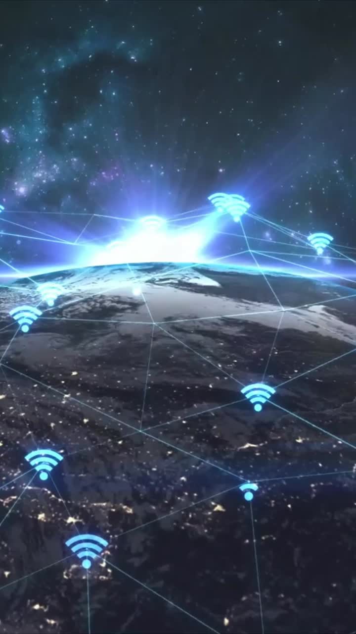 Globalt Wi-Fi-netværk, der forbinder Jorden i rummet