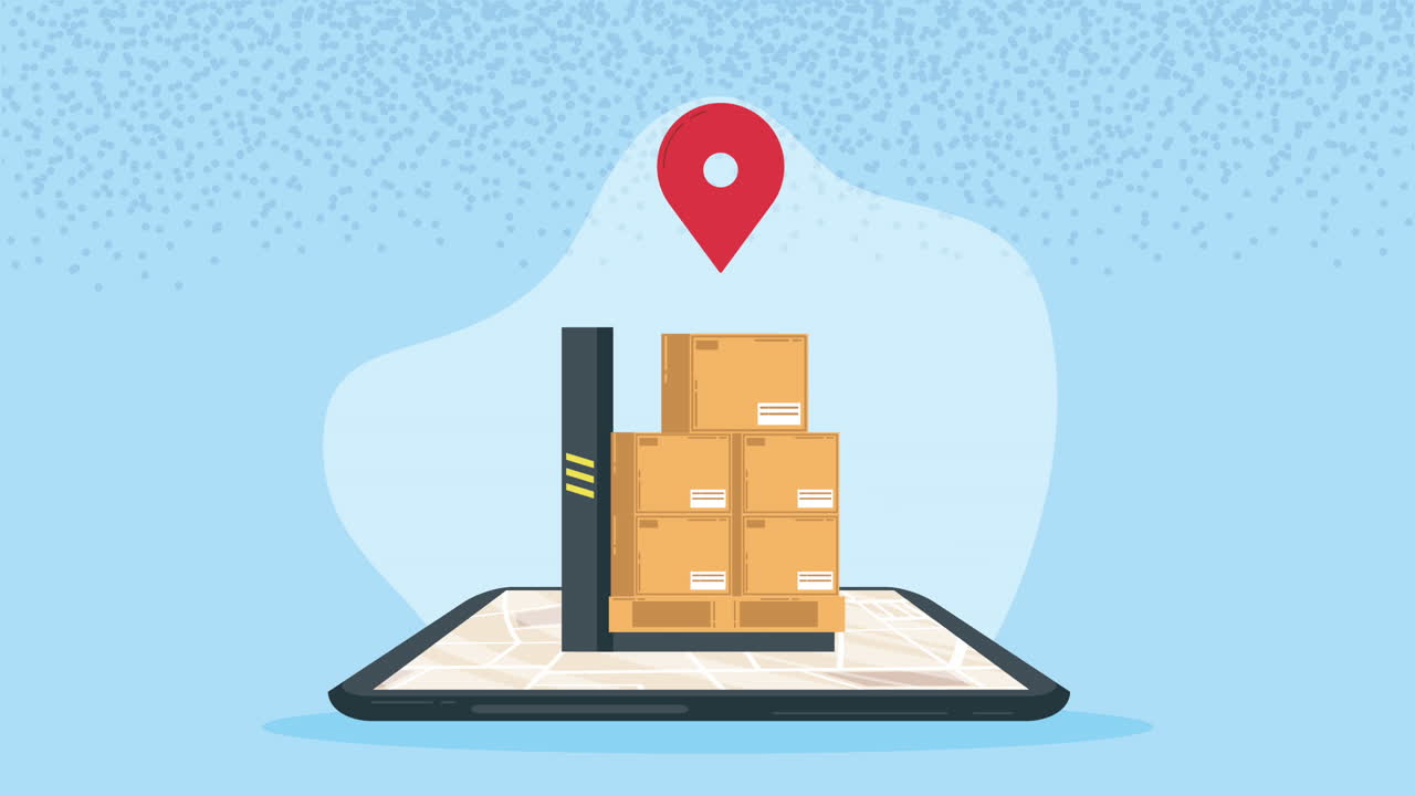 스마트폰 배달 상자 애니메이션