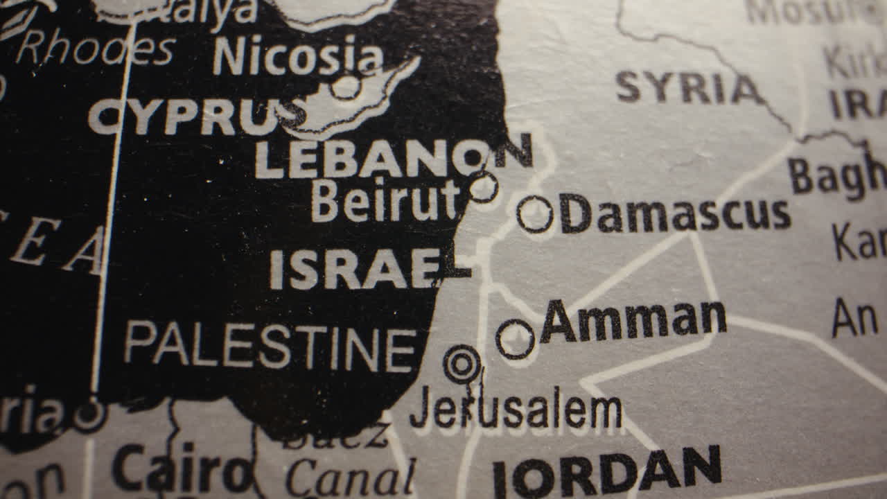 Close-up of Middle East on a Globe