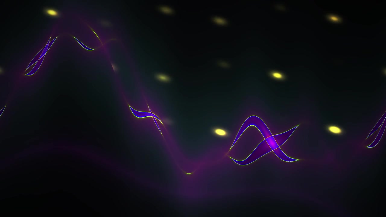 Abstract Purple Wave Motion with Floating Yellow Particles